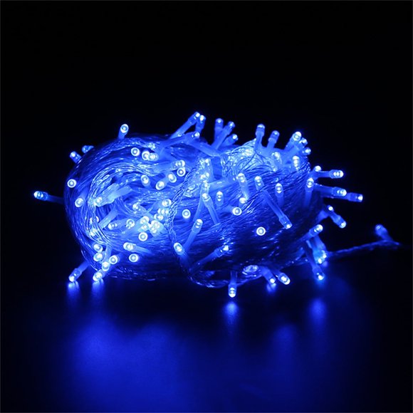 32.8FT 100 LED Twinkle String Lights Indoor Outdoor, Plug in Christmas Lights with 8 Modes Fairy String Lights for Tree Bedroom Wedding Xmas Decorations(Blue)