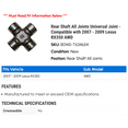 thumbnail image 2 of Rear Shaft All Joints Universal Joint - Compatible with 2007 - 2009 RX350 AWD 2008, 2 of 2