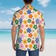 thumbnail image 4 of Balery Groovy Daisy Flowers Camisas hawaianas de manga corta para hombre, camisas playeras de corte holgado, camisas de vacaciones con botones,XX-Large, 4 of 7