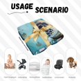 thumbnail image 4 of Rocae Watercolor Turtle4 for Newborn Swaddle Set with Matching Beanie Hat and Headband Bow Baby Blanket Set Soft and Cozy Baby Swaddle Nursery Hat, 4 of 9