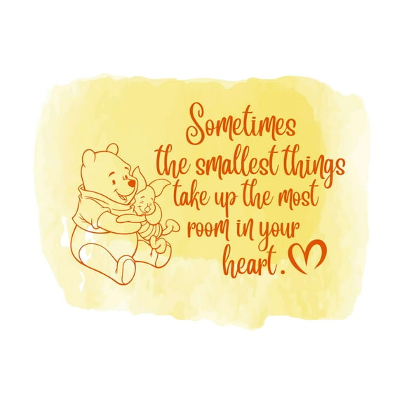 Children The Most Room In Your Heart Loving Quote Wall Decal Decoration Cute Bear and Pig Friends Big Hug The Smallest Things Lasts Years and Easily Removable - Size: 10 In(W) x 8 In(H)