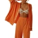 thumbnail image 4 of VISgogo, conjunto de ropa informal de 2 uds para mujer, estampado de flores/patrón abstracto, botones de solapa, camisas de manga larga, Tops con pantalones largos sueltos VISgogo  moda, 4 of 7