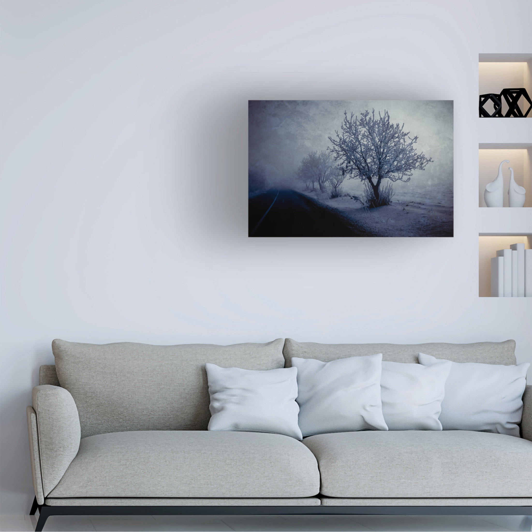 Trademark Fine Art Farid Kazamil At night foggy Canvas Wall Art