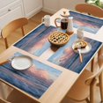 thumbnail image 5 of Beach Coastal Placemats Set of 6 Summer Nautical Seaside Sky Blue Pink Place Mats Indoor Wipeable Table Mats Washable Cloth Dining Table Placemats for Kitchen Holiday Party Home Decor 13x19 Inch, 5 of 9