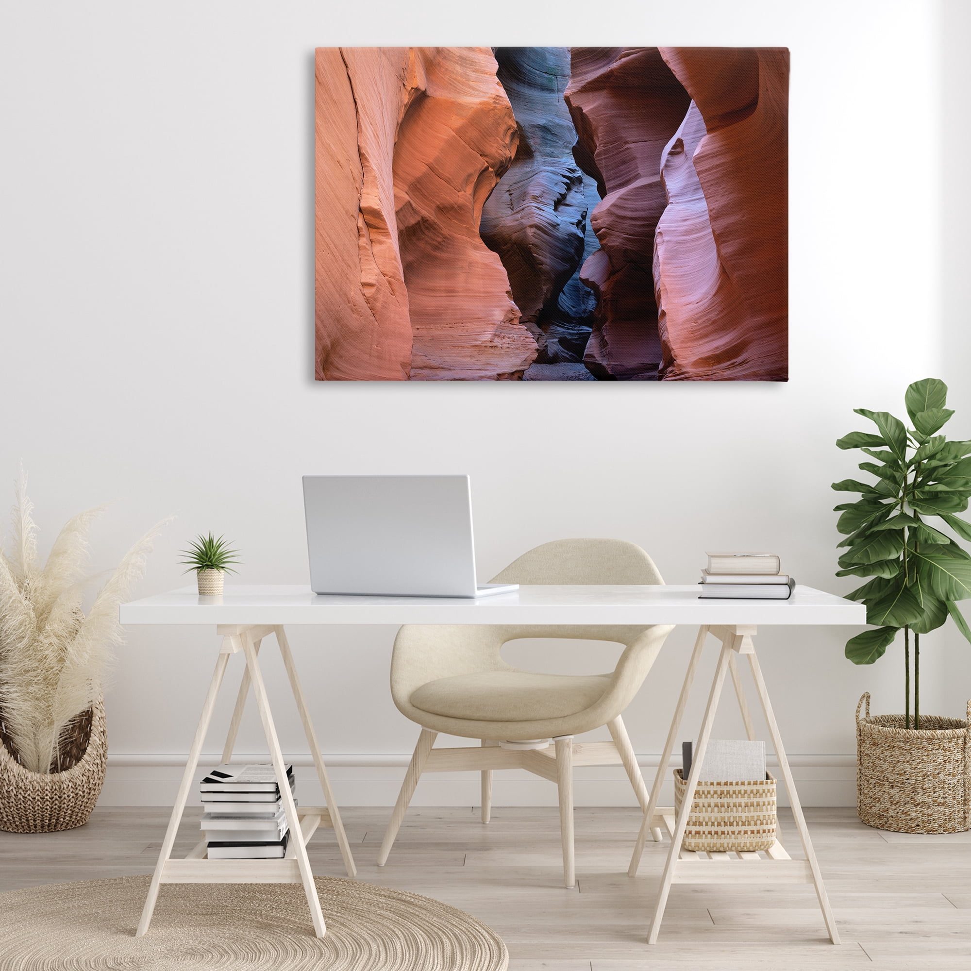 Stupell Industries Slot Canyon View Landscape Photography Gallery Wrapped Canvas Art Print Wall Art, 45 x 30