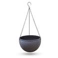 thumbnail image 3 of MOQIN Hanging Basket Planter Round Gardening Hanging Premium Plastic Brown Pot Comes With Drainer And Chain Hanging Flowers Pot For Indoor Outdoor, 3 of 8