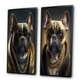 thumbnail image 3 of Designart "NYC Frenchie Mobster II" Dog French Bulldog Gangster Mafia Framed Wall Art Set Of 2 - Gold Animals Framed Canvas Set For Living Room Decor, 3 of 7