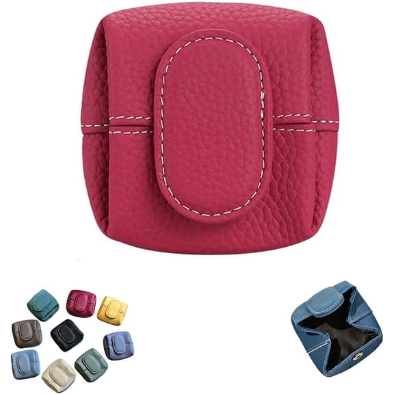 Mini Lychee Pattern Coin Purse with Zipper and Key Buckle, Small Change Holder Pouch for Women Daily Use