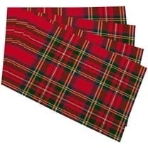 Tartan, Plaid Placemats for Kitchen Dining Table Set of 4 Traditional Red,Black,Green Scottish Christmas,New Year Decor Linen Washable Heat Resistant Place Mats
