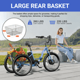 thumbnail image 5 of Ancheer 24" Folding Electric Tricycle,Peak 500W 3-Wheel Electric Bike For Adults,48V/499Wh Removable Battery UL2849 Certified,15.5Mph Step-Thru E-trike,Cargo Motorized Tricycle, 5 of 11