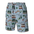 thumbnail image 4 of Salouo Camping Caravan Pattern Swim Trunks for Men,Men's Hawaiian Bathing Suit Swimsuits Quick Dry Swimming Board Shorts Beach Shorts with Pockets-X-Large, 4 of 6