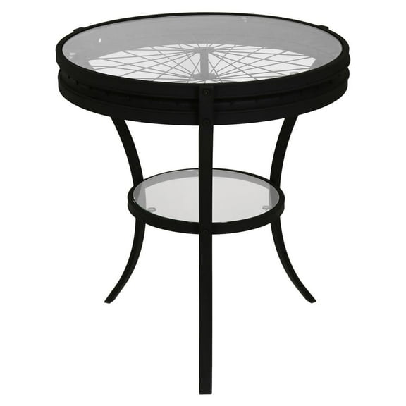 Monarch Specialties Accent Table, Side, End, Nightstand, Lamp, Round, Bedroom, Clear Tempered Glass