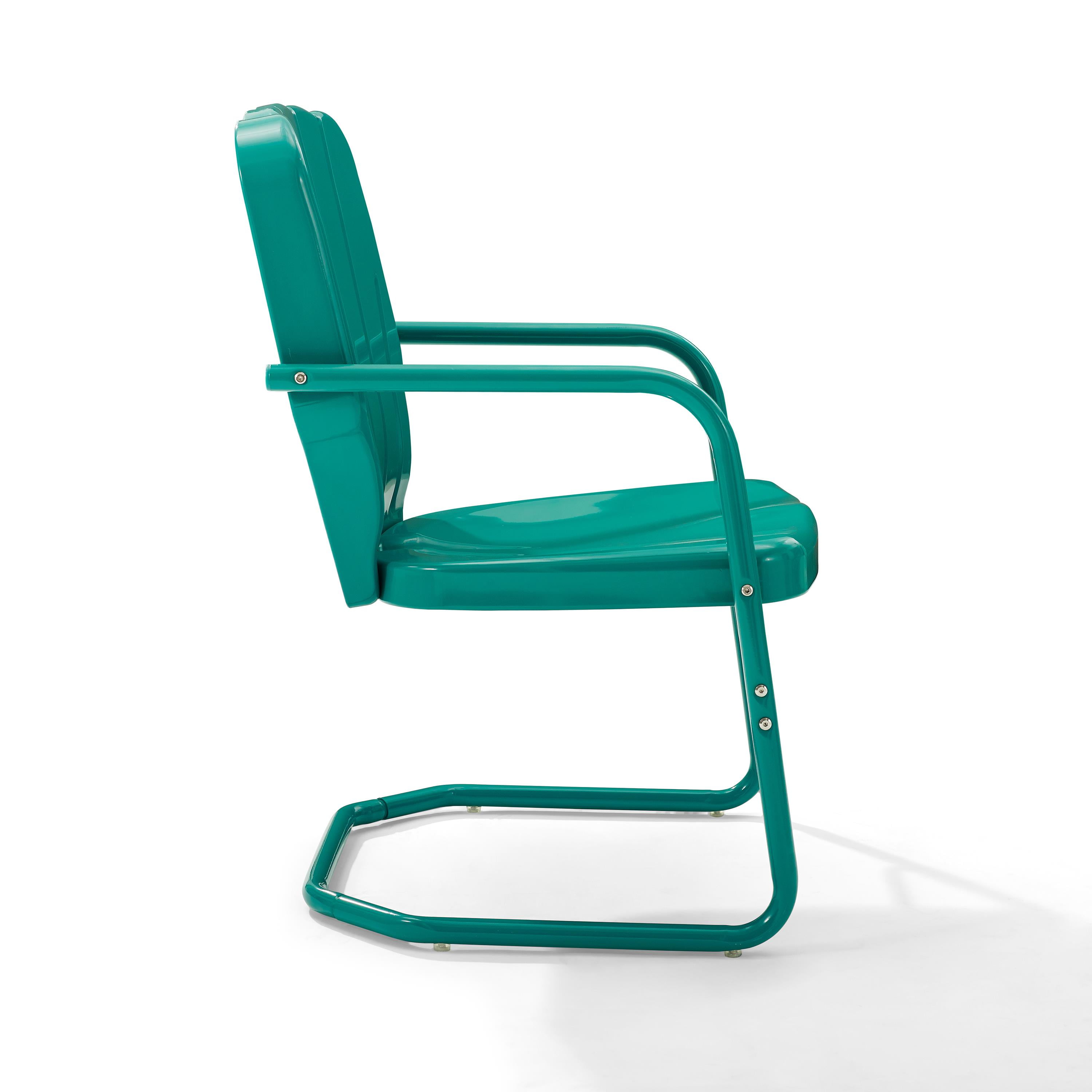 Crosley Furniture Retro Outdoor Assembled Ridgeland Metal Patio Chair in Turquoise Set of 2 Walmart