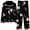Black, variant on Ruimatai Women Casual Pajama Set Loose Long Sleeve Cardigan Pants Soft Comfortable Printed Lounge Wear 100% Polyester Home Outfit