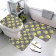 Bathroom Rugs Set 3 Piece Yellow strawberry print, Bath Mats, Toilet