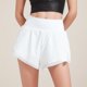 thumbnail image 4 of Gibobby Shorts Mujer Pantalones cortos de gimnasia para mujer V Stretch Push Up Yoga Shorts Booty Scrunch Fitness Pantalones cortos de cintura alta sin costuras Workout Sports(Blanco, M), 4 of 5