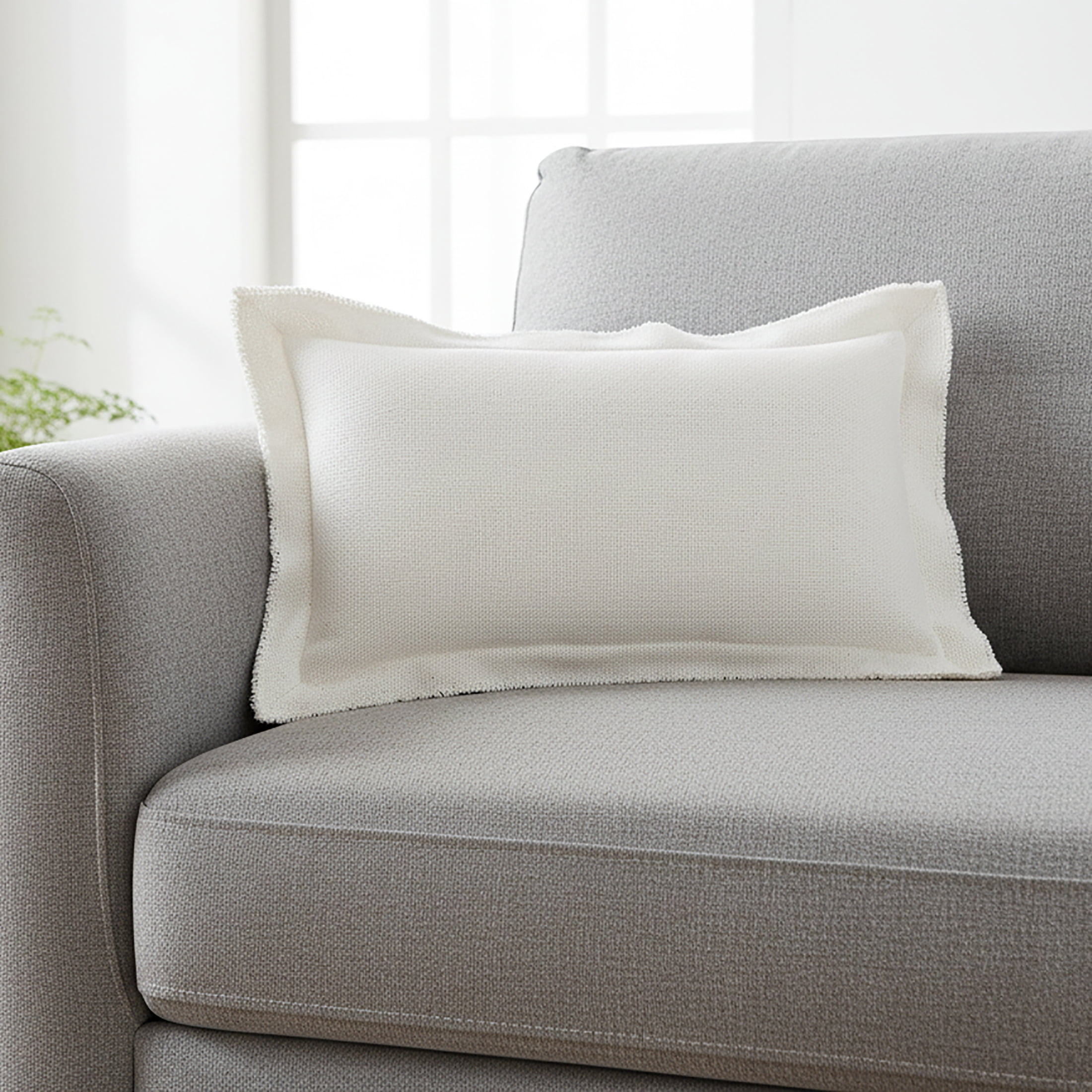 Better Homes & Gardens 14x24 Blake Bi-Flange Throw Pillow Cover, Vanilla Dream