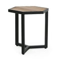 thumbnail image 7 of GDF Studio Taos Outdoor Industrial Acacia Wood Side Table, Teak and Black, 7 of 7
