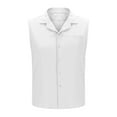 thumbnail image 5 of Miluxas Womens Sleeveless Button Down Shirts Cotton Linen Blouses Solid Color V Neck Casual Work Tank Tops White XL(XL), 5 of 7