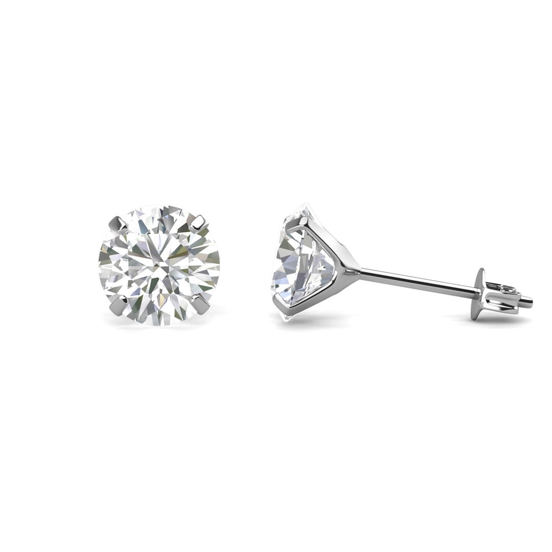 Moissanite by Cate & Chloe Vera 925 Sterling Silver Dainty Stud Earrings 1.6TCW for Women, Gift for Her