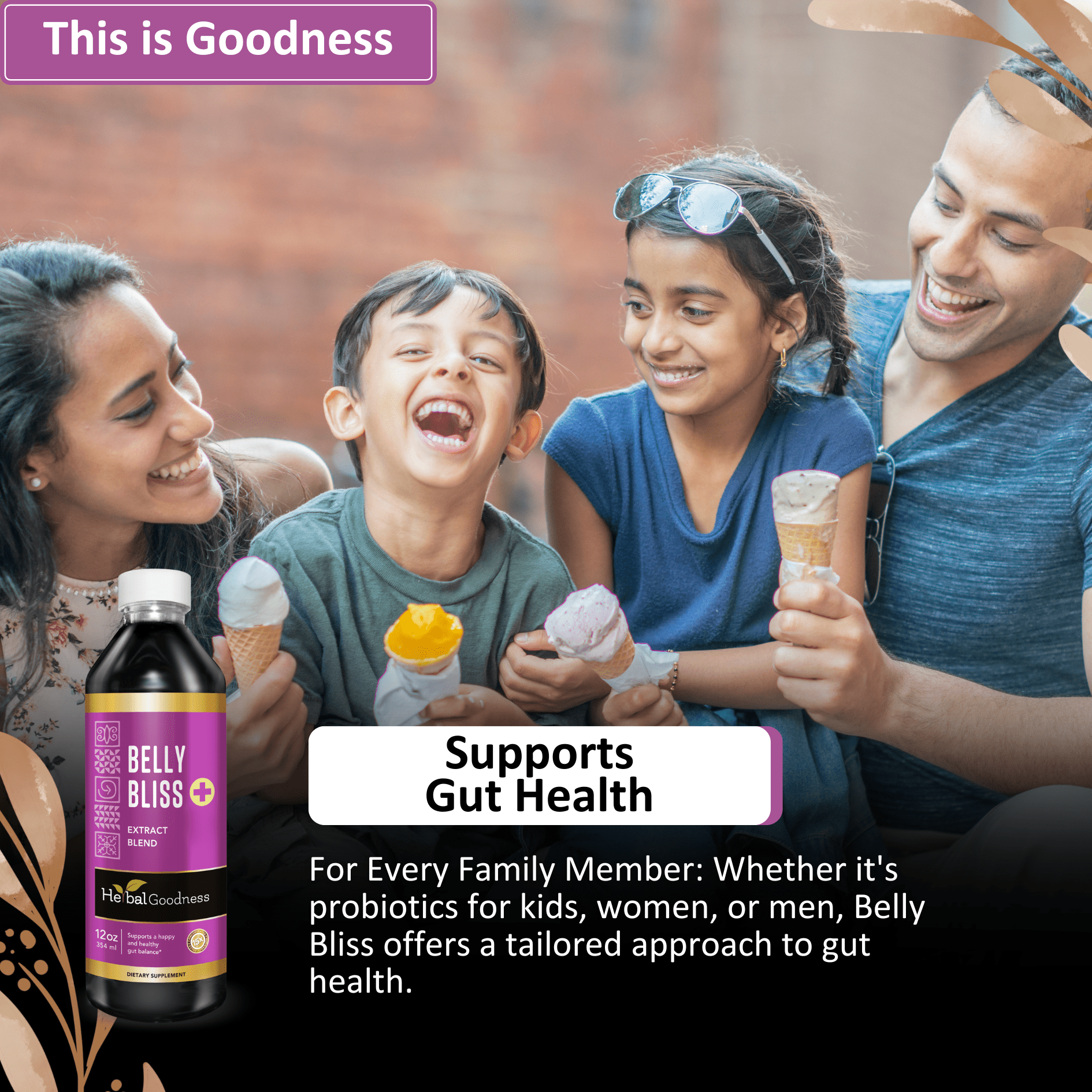 Belly Bliss Liquid Probiotics for Adults 12 fl oz – Digestive Probiotic for Gut Health & Bloating Relief for Women, Stomach Settle, Lemon Balm– Herbal Goodness