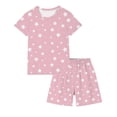 thumbnail image 3 of hengsof Girls Cute Printed Pattern 2 Piece Pajama Set Summer Fashion Short Sleeve Round Neck T-Shirt and Shorts Casual Loungewear Set 3-14Y, 3 of 4