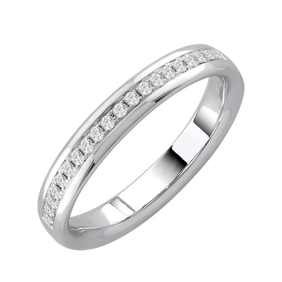 1/4 Carat Diamond Wedding Band Ring in 10K White Gold (Ring Size 10)