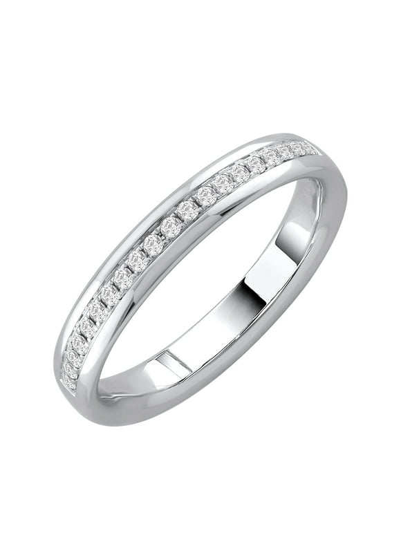 1/4 Carat Diamond Wedding Band Ring in 10K White Gold (Ring Size 10)