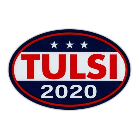 Octagon Shaped Magnet - Oval Shaped Magnet - Tulsi Gabbard 2020 - Democrat President - Magnetic Bumper Sticker, Campaign Magnet - 6