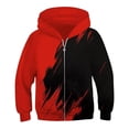 thumbnail image 2 of Ticikt Kids 3D Graphic Zip Up Hoodie, Long Sleeve Full Zip Graphic Hooded Jacket for Boys Girls,Red, 2 of 3