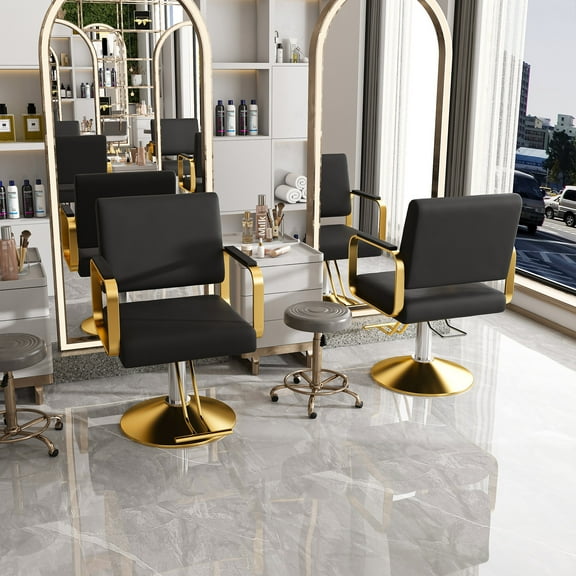 Recliners and Massage Chairs Hydraulic Salon Chair - 360° Swivel Barber Stylist Chair with Pump, Non-Tilting Hairdressing Chair for Hair Salons, Tattoo & Beauty Spa (Professional Stylist Equipment)(B