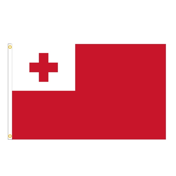Bandera Tonga 90x150 cm 100% poliéster con cruz roja
