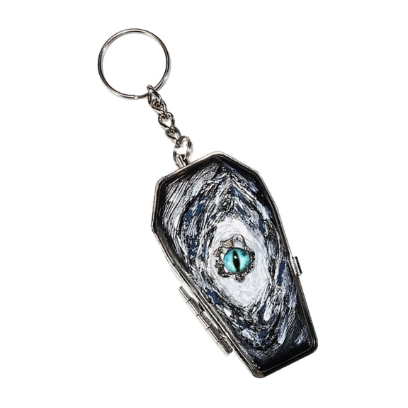 Portable Metal Coffin Shaped Ashtray Keychain Feature Storage Box Stainless Steel Compact Design For Outdoor Travel