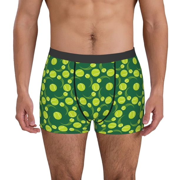 Balery Tennis Balls Calzoncillos bóxer para hombre, ropa interior de algodón suave y transpirable con cinturilla de nailon-Medium