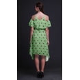 thumbnail image 5 of Bimba Geometric Print Cold Shoulder Women Swing Tunic Flutter Sleeve Midi Dress-Large, 5 of 6