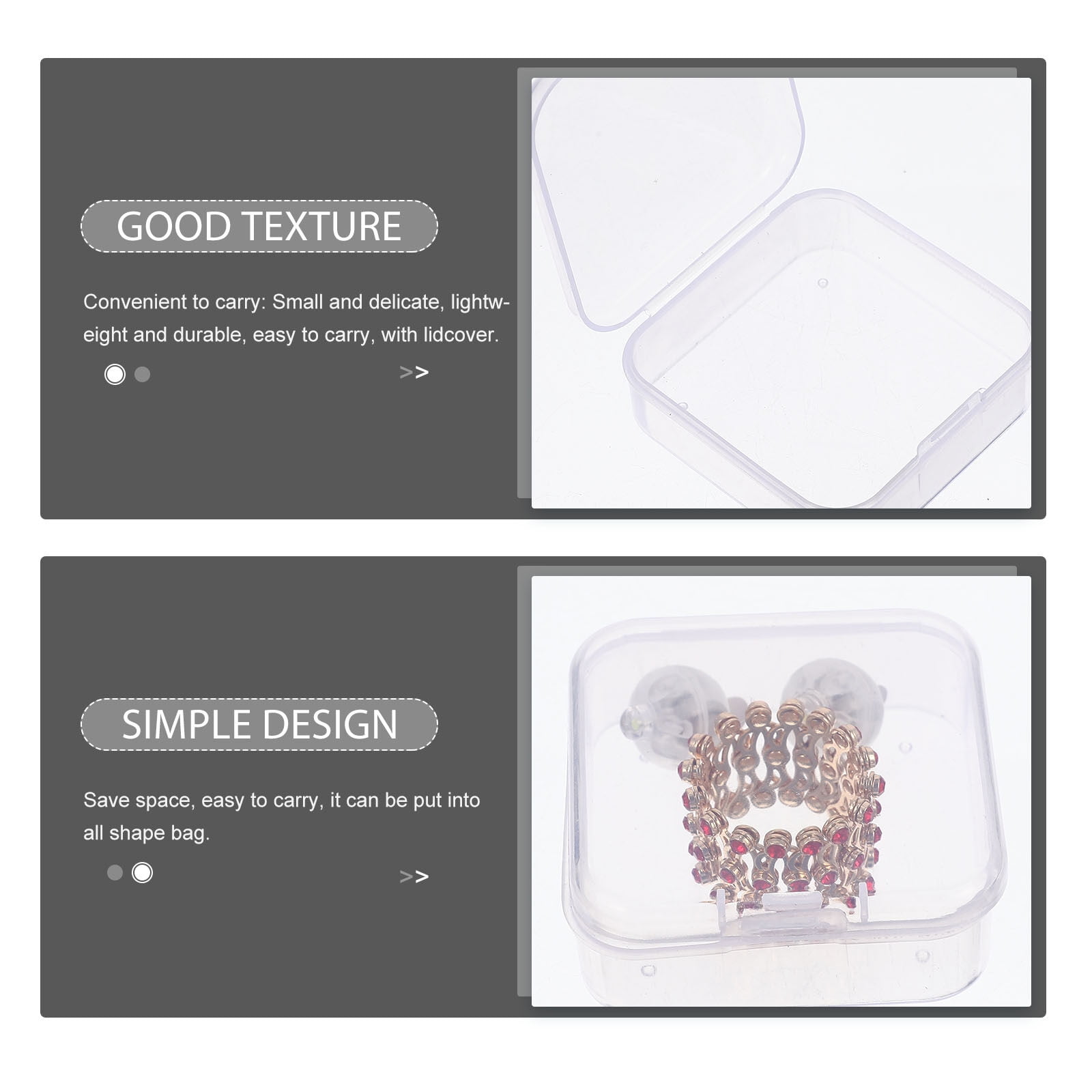 LULULION Portable Clear Plastic Box for Jewelry and Beads Storage 90Pcs