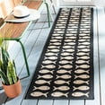 thumbnail image 2 of SAFAVIEH Courtyard Tranter Fishes Indoor/Outdoor Runner Rug, Black/Beige, 2'3" x 8', 2 of 10