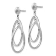 thumbnail image 2 of Real 14kt White Gold Polished Oval Dangle Post Earrings; for Adults and Teens; for Women and Men, 2 of 3