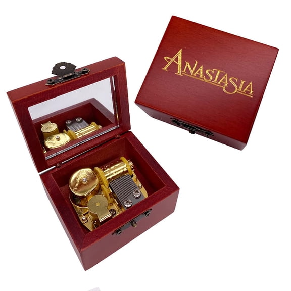 Youtang Anastasia Music Box Carved Wood Musical Box Wind Up Mechanism Colockwork Gift for Christmas,Birthday,Valentine's Day (Tune:Once Upon A December, Gold)