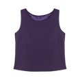 thumbnail image 3 of Zaldita Women's Round Neck Sleeveless Tank Top Summer Casual Loose Fit Chiffon Blouses Shirts Tops Purple S, 3 of 5