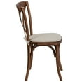 thumbnail image 4 of BizChair 2 Pk. Stackable Pecan Wood Cross Back Chair with Cushion, 4 of 7