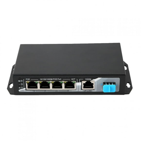 4-Port Gigabit Metal Case 10/100/1000Mbps Ethernet Switch Optical Fiber Converter