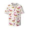 thumbnail image 5 of Daiia Dachshund Dog Puppy Men's Linen Shirts Short Sleeve Casual Shirts Button Down Shirt for Men Beach Summer Wedding Shirt-Medium, 5 of 6