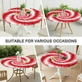 thumbnail image 7 of Red White Tie Dye Spiral Pattern Round Fitted Tablecloth with Elastic Edge,Dining Table Cover Waterproof,Outdoor Round Tablecloth for Camping,Dining,Indoor and Outdoor, 7 of 7