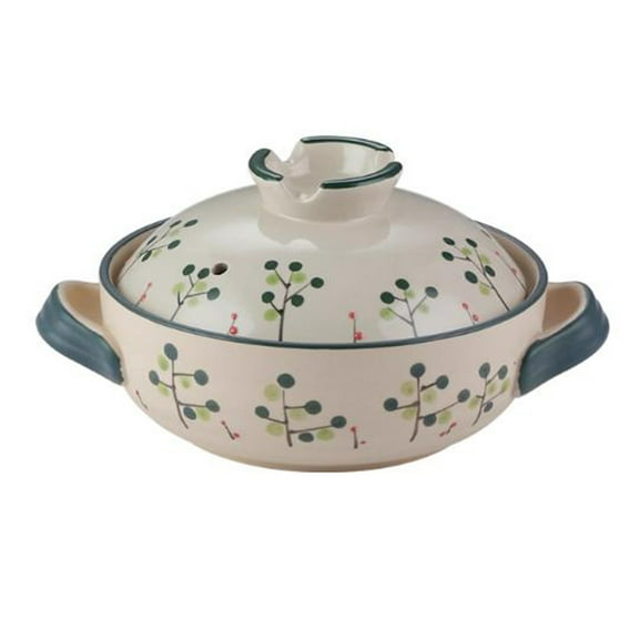 Earthenware Casserole Pot with Lid,Ceramic Japanese Clay Pot,Heat-Resistant Hot Pot,Round Stewpot for Home Cooking