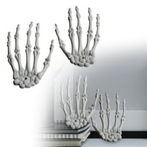 2 Pack Halloween Skeleton Hands Realistic Life Size Skeleton Hands for Ghost Festival Halloween Themed Party Decoration Props (Right & Left)