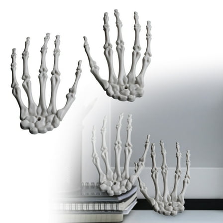 2 Pack Halloween Skeleton Hands Realistic Life Size Skeleton Hands for Ghost Festival Halloween Themed Party Decoration Props (Right & Left)