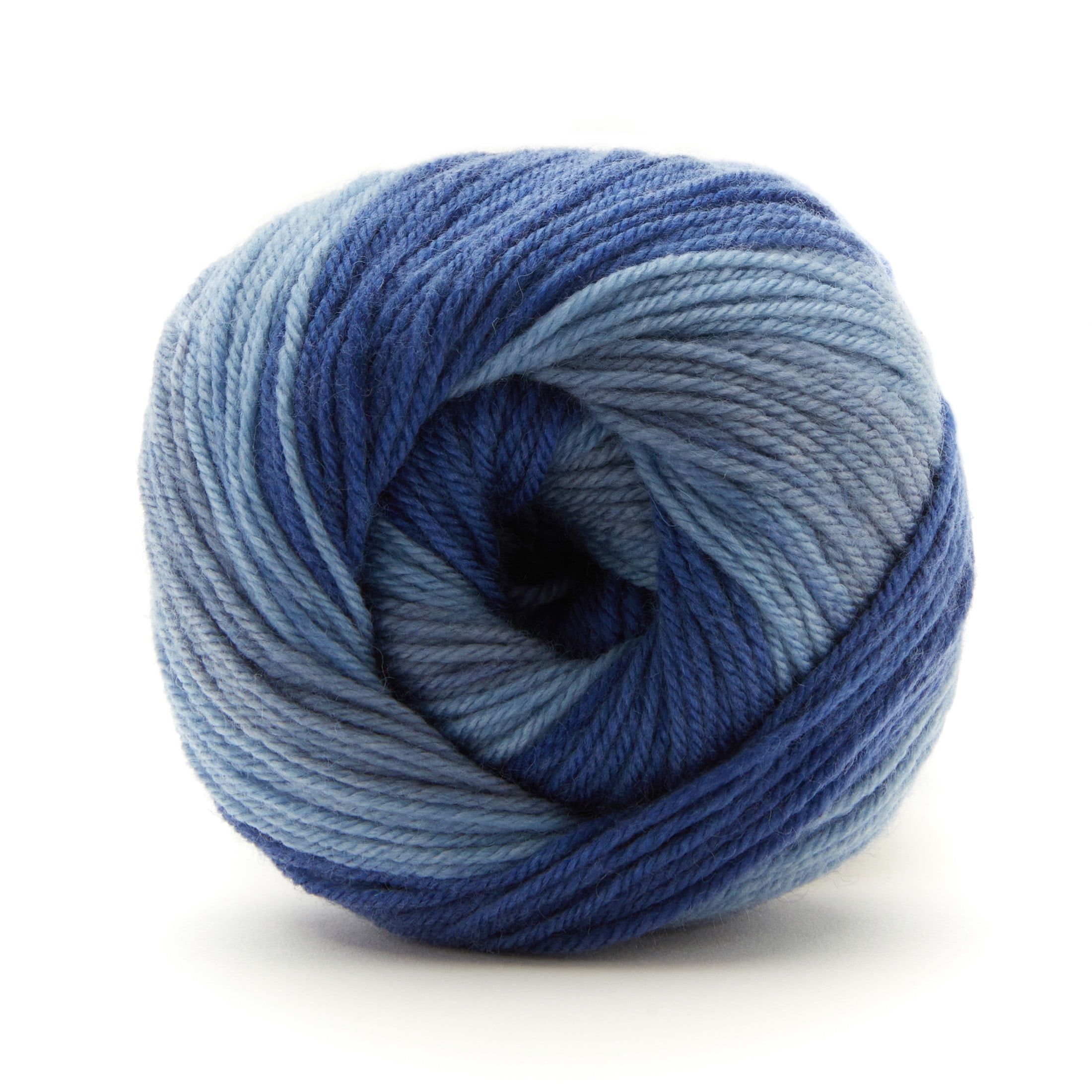 (3 pack) Luxe Merino Yarn by Loops & Threads - Yarn for Knitting - Crochet - Weaving - and Arts & Crafts - Blue - Acrylic Blend - 4.4 oz