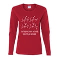 thumbnail image 2 of Half Hood Half Holy Pray With Me Womens Graphic Long Sleeve T-Shirt, Red, Small, 2 of 3