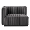 thumbnail image 5 of Modway Conjure Channel Tufted Performance Velvet 4-Piece Sectional in Black Gray, 5 of 10